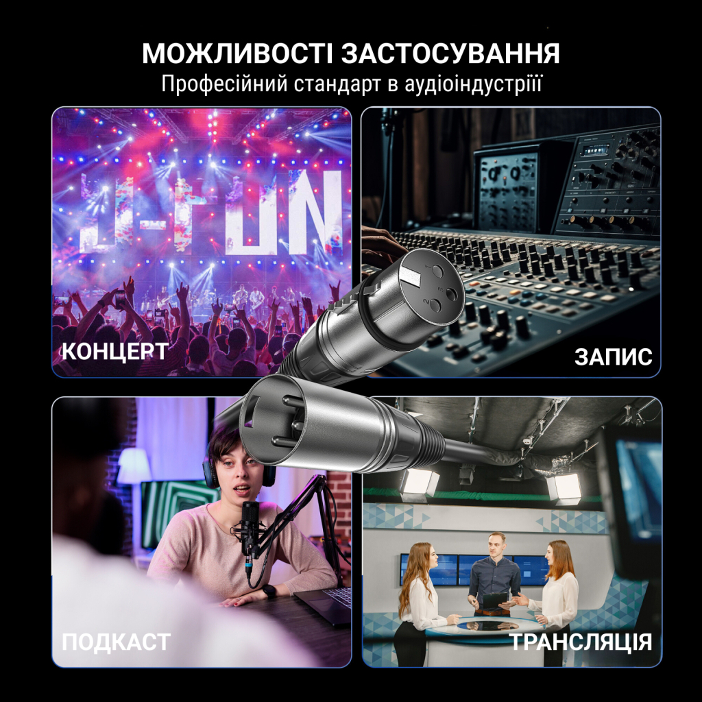 Мікрофонний кабель Fifine XLR Male to Female 3 м (L9) - picture 8