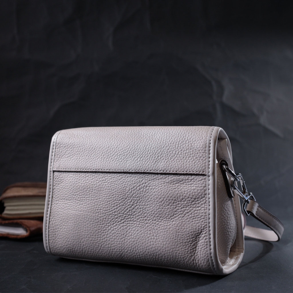 Сумка Vintage Жіноча шкіряна із напівкруглим клапаном Біла (22258) - зображення 10