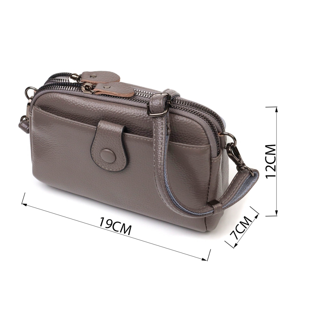 Сумка Vintage З натуральної шкіри Сіра (22099) - зображення 3