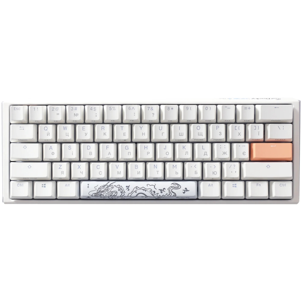 Клавіатура Ducky One 3 Mini Cherry MX Red RGB UA USB White (DKON2161ST-RUAPXPWWWSC1) - зображення 2