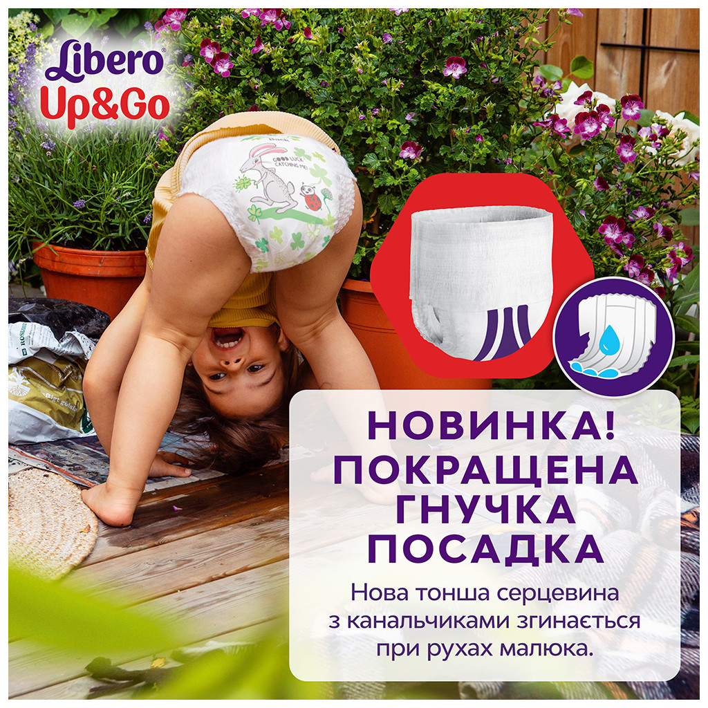 Підгузки Libero Up&Go Розмір 5 (10-14 кг) 58 шт (7322541742595) - зображення 3