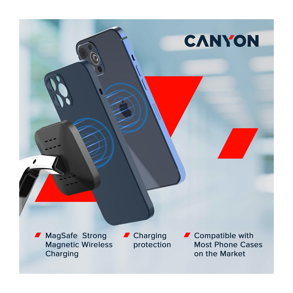 Зарядний пристрій Canyon wireless charger WS-404 15W 4in1 Black (CNS-WCS404) - зображення 6