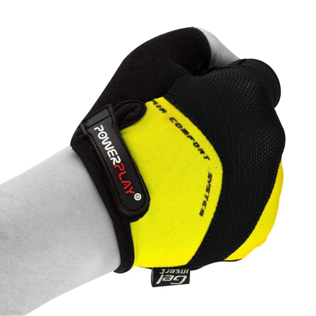 Велорукавиці PowerPlay 5013 Yellow M (5013_M_Yellow) - зображення 5