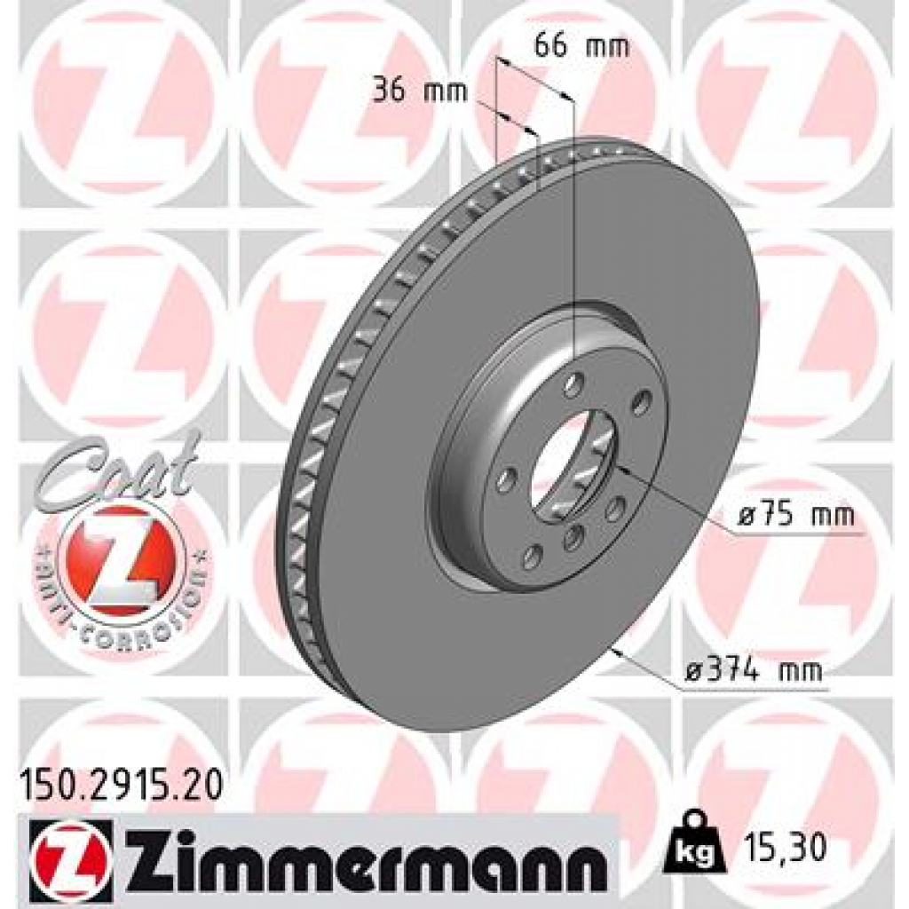Гальмівний диск ZIMMERMANN 150.2915.20 - зображення 1