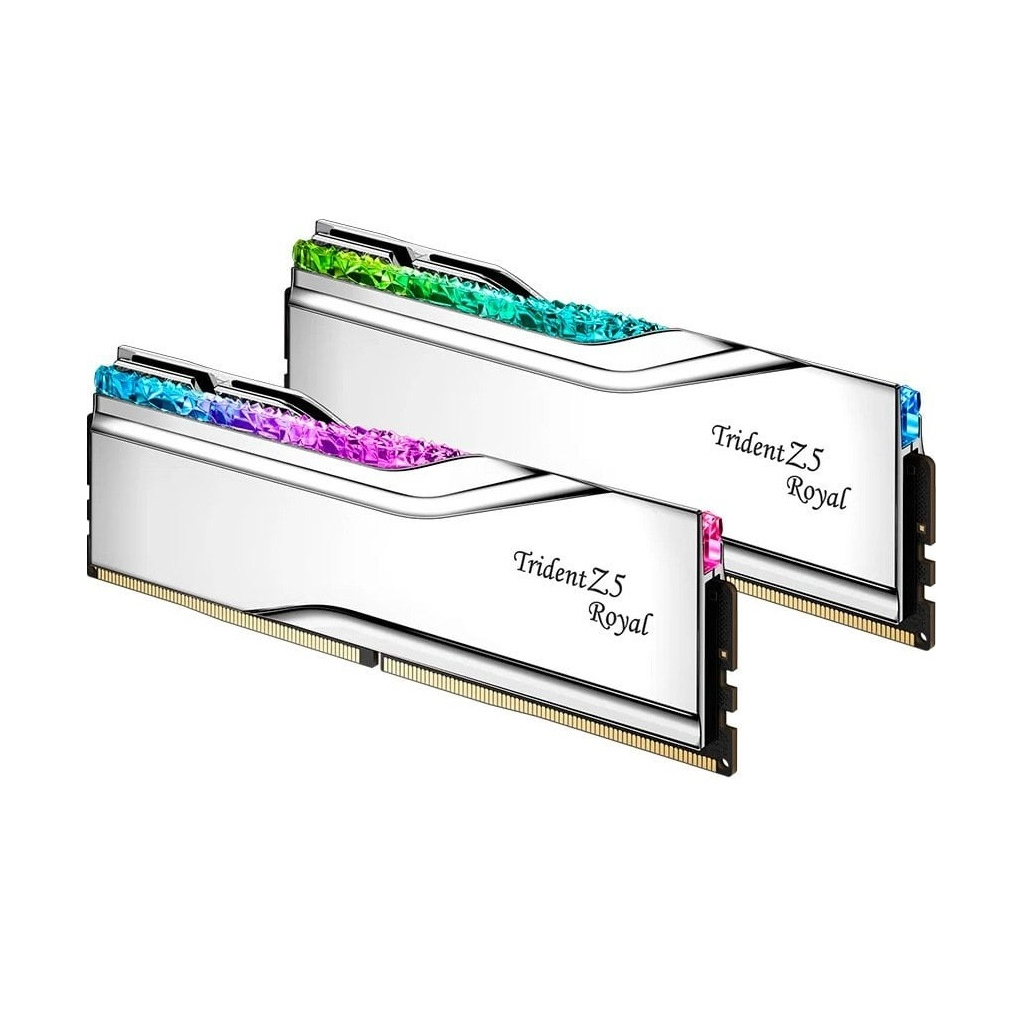 Модуль пам'яті для комп'ютера DDR5 64GB (2x32GB) 6400 MHz Trident Z5 Royal Silver G.Skill (F5-6400J3239G32GX2-TR5S) - зображення 3