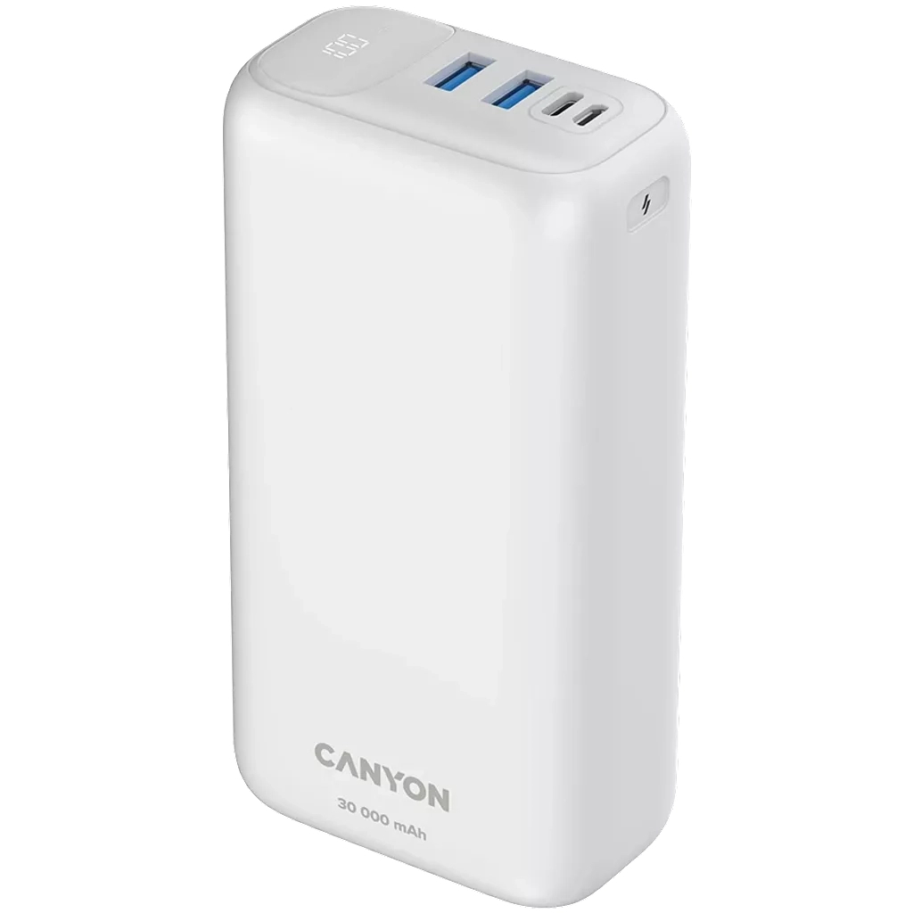Батарея універсальна Canyon PB-301 30000mAh PD/20W, QC/3.0 (CNE-CPB301W) - зображення 2