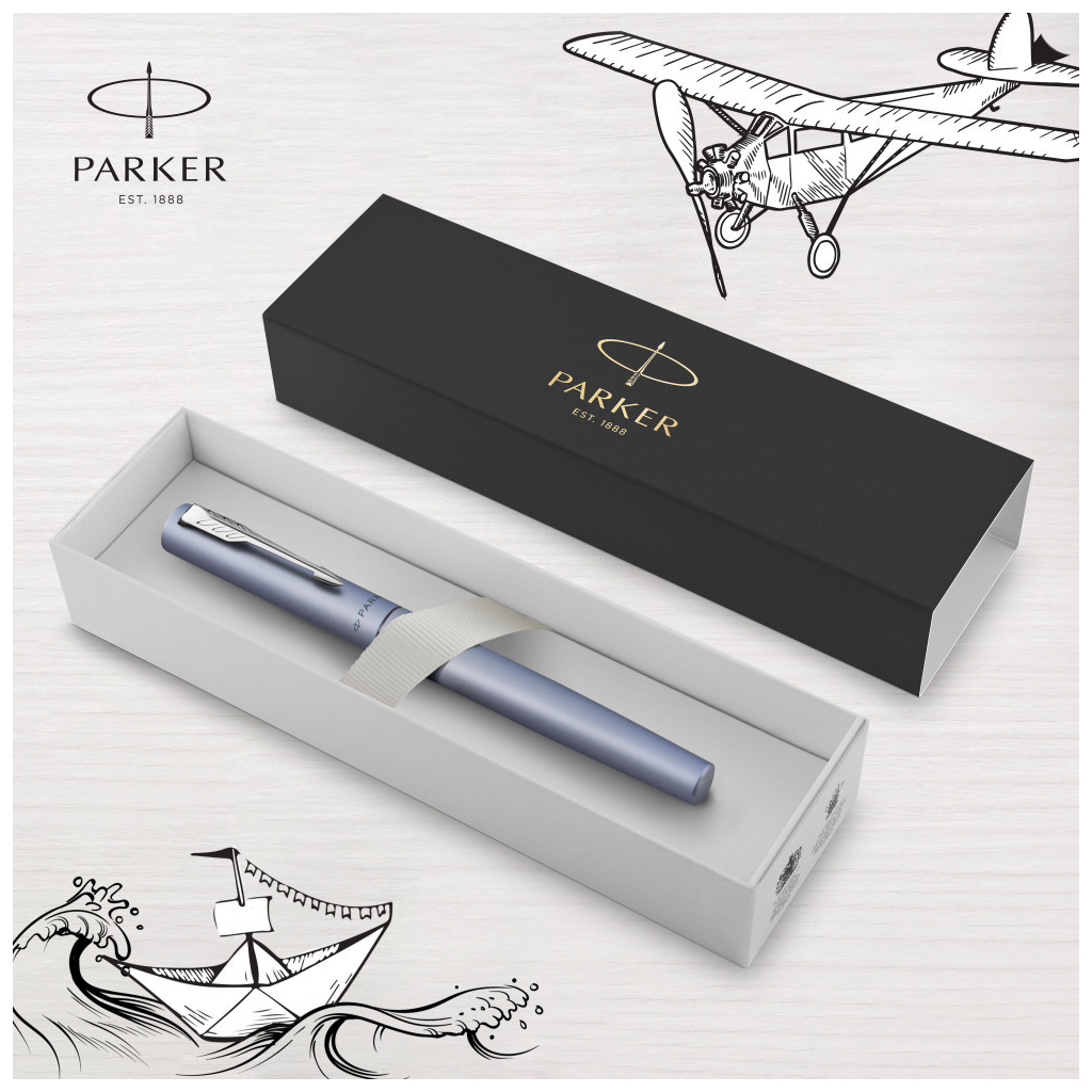 Ручка пір'яна Parker VECTOR 17 XL Metallic Silver Blue CT  FP M (06 112) - зображення 4