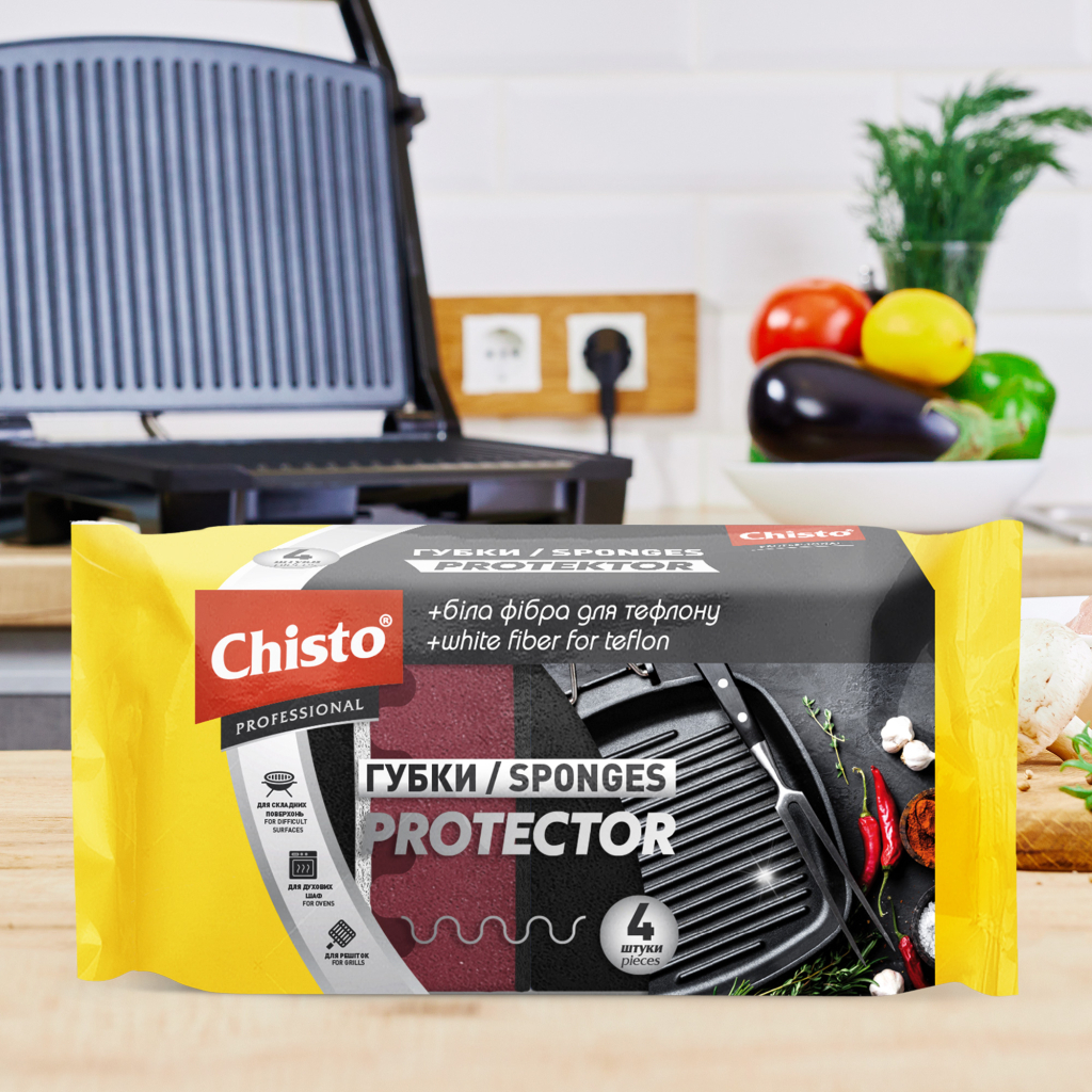 Губки кухонні Chisto Protector 4 шт. (4823098414773) - зображення 4