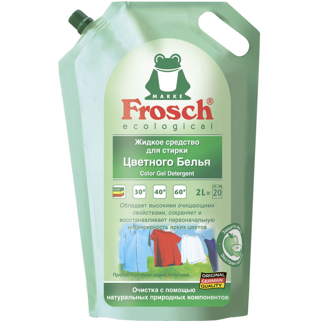 Гель для прання Frosch для кольорових тканин 2 л (4001499013416) - зображення 1