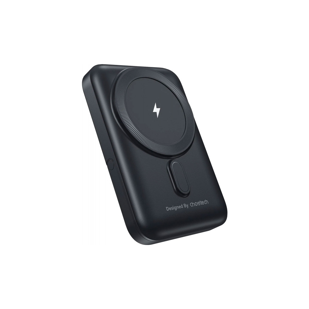 Батарея універсальна Choetech Magnetic Wireless 10000mAh 20W, PD, Qi-15W, USB-C In/Out, with holder, Black (B743-CCBK) - зображення 2