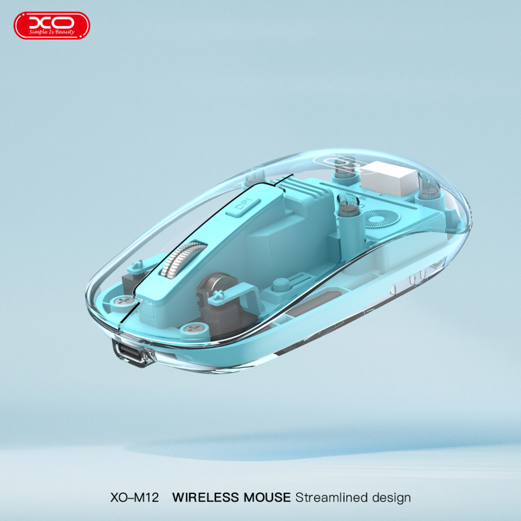 Мишка XO M12 Wireless Transparent/Blue (M12 Blue) - зображення 7