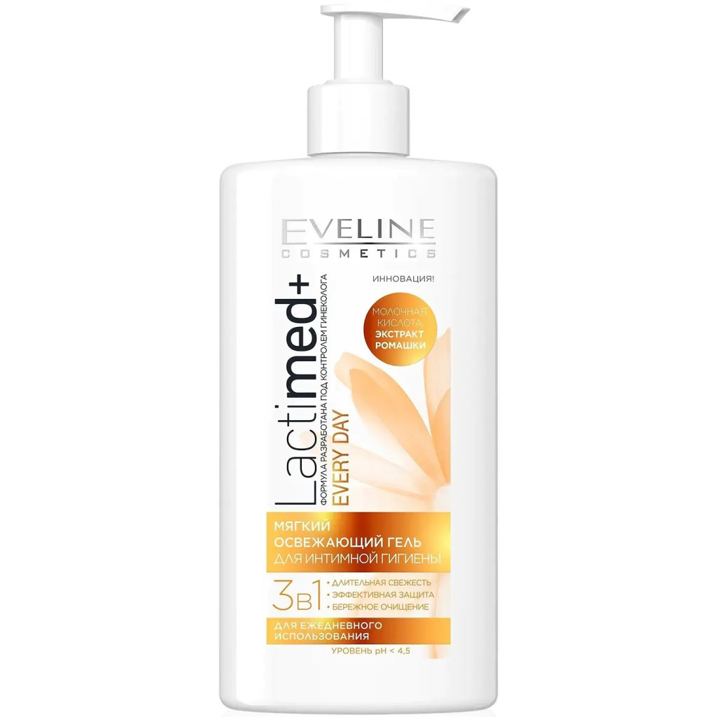 Гель для інтимної гігієни Eveline Cosmetics 3 in 1 Lactimed+ Delicate Intimate Gel 250 мл (5901761949087) - зображення 1