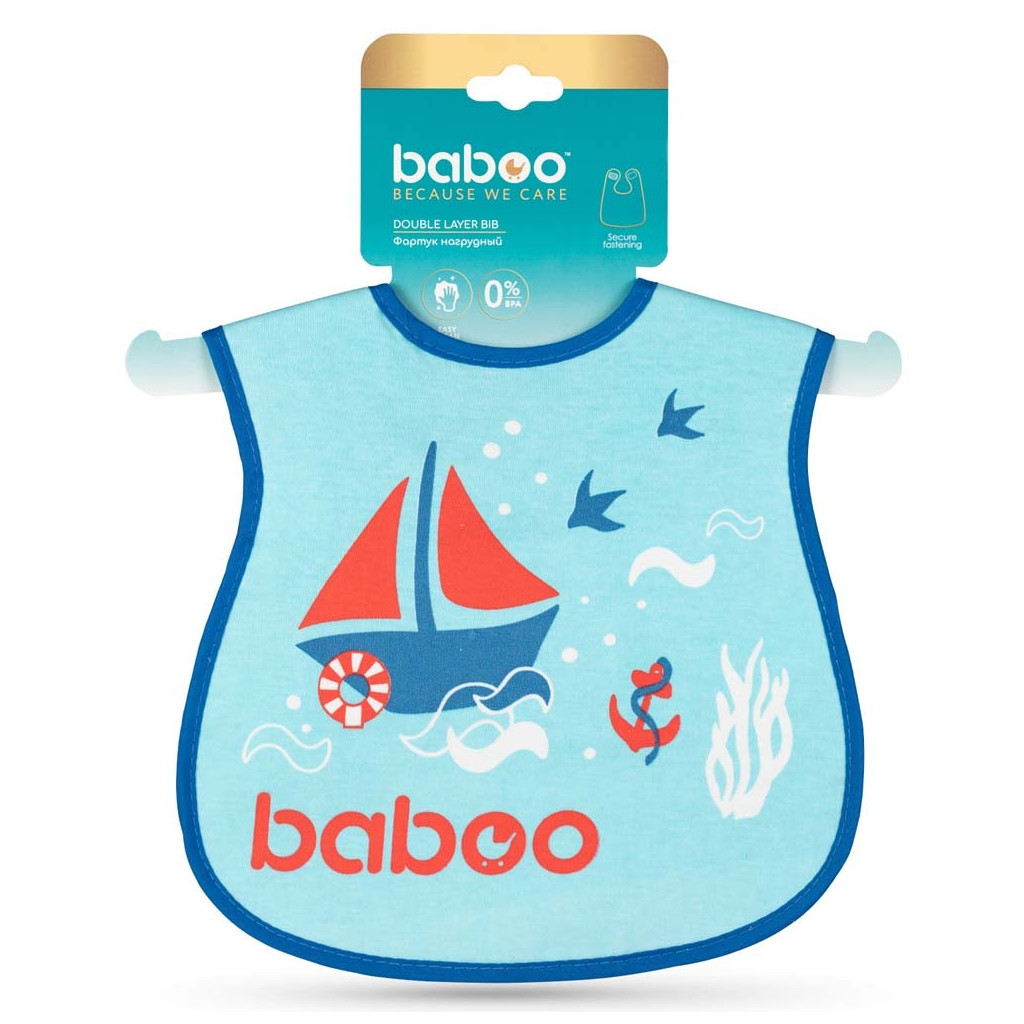 Слинявчик Baboo бавовняний Marine, 3+ місяців (синій) (11-011) - зображення 4