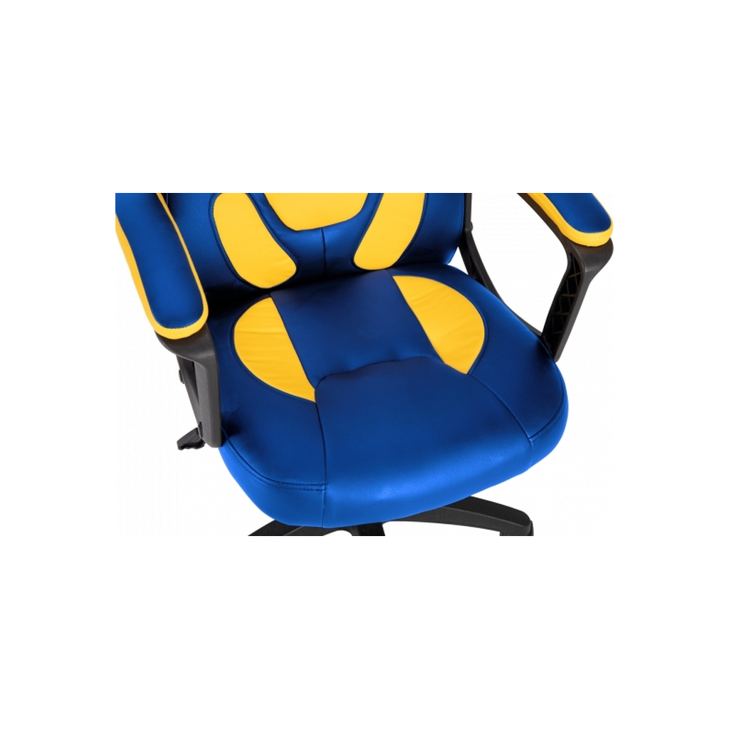 Крісло ігрове GT Racer X-1414 Blue/Yellow - зображення 5