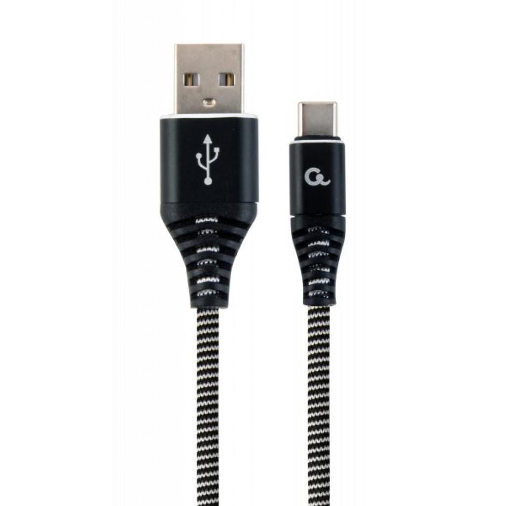 Дата кабель USB 2.0 AM to USB-C 2.0m Cablexpert (CC-USB2B-AMCM-2M-BW) - зображення 1