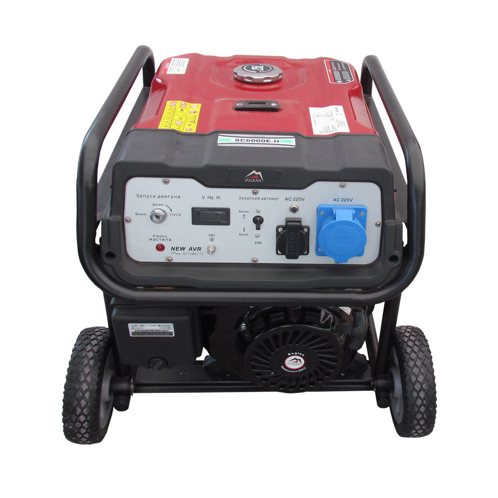 Генератор Vulkan SC6000E-II 1ф 5,0kW, ел.старт, бак-25л, колеса (SC6000E-II) - зображення 4