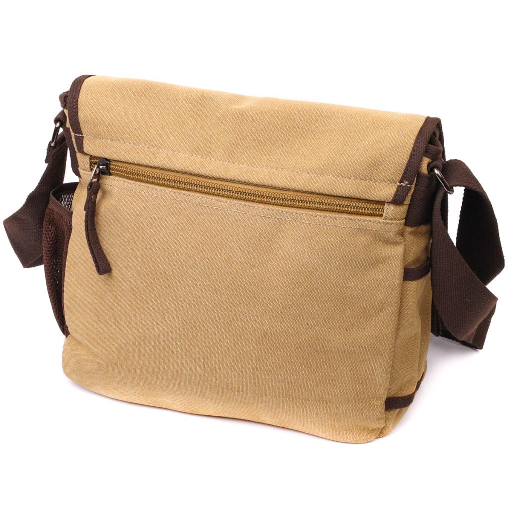 Сумка Vintage Через плече з щільного текстилю Пісочна (22202) - зображення 2