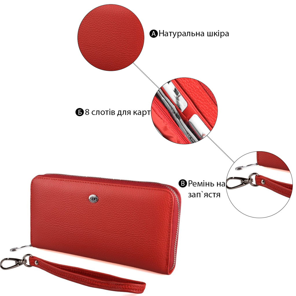 Гаманець ST Leather Червоний (18417) - зображення 4