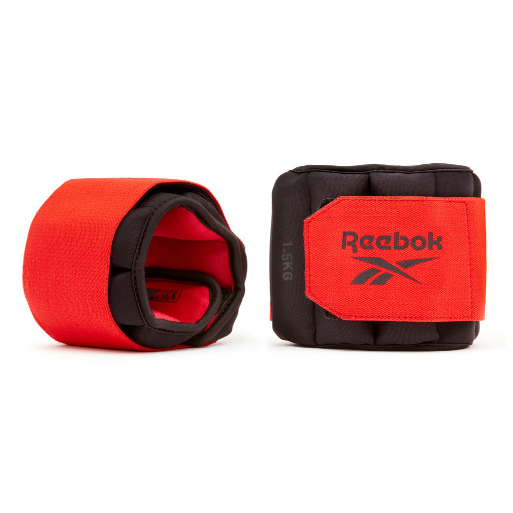 Обважнювач Reebok Flexlock Ankle Weights чорний, червоний RAWT-11272 1.5 кг (885652017275) - зображення 1