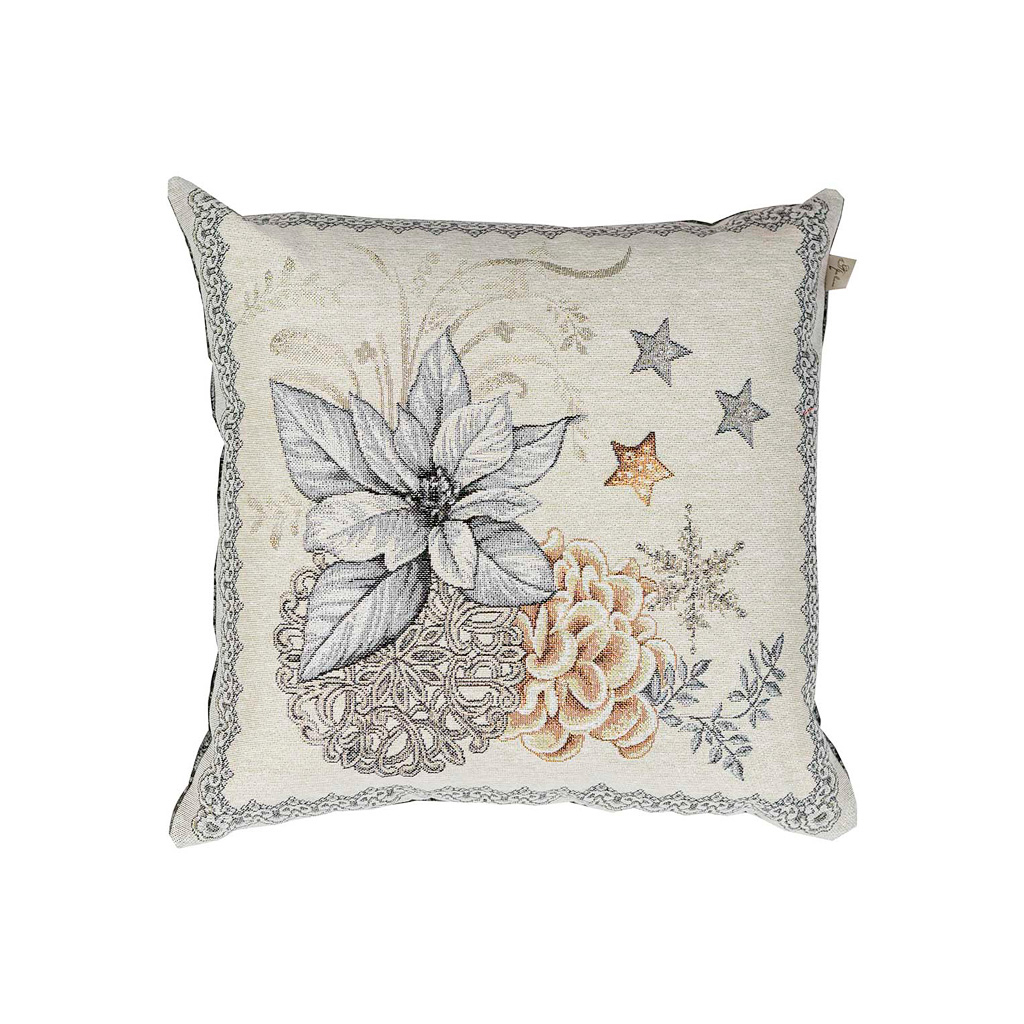 Наволочка Прованс гобеленова SILVER STAR 45х45см Різдвяна квітка (4823093450134) - изображение 1