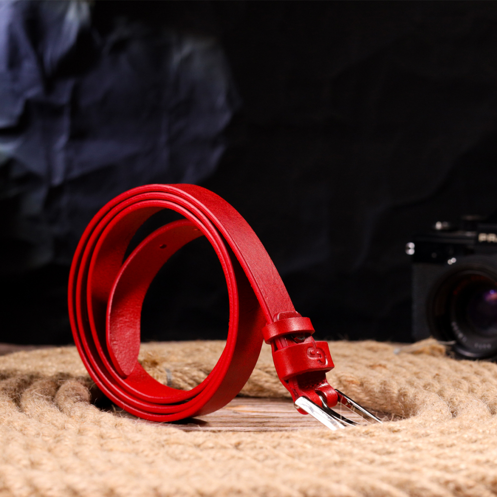 Ремінь Grande Pelle Жіночий з натуральної шкіри Червоний (21445) - зображення 8