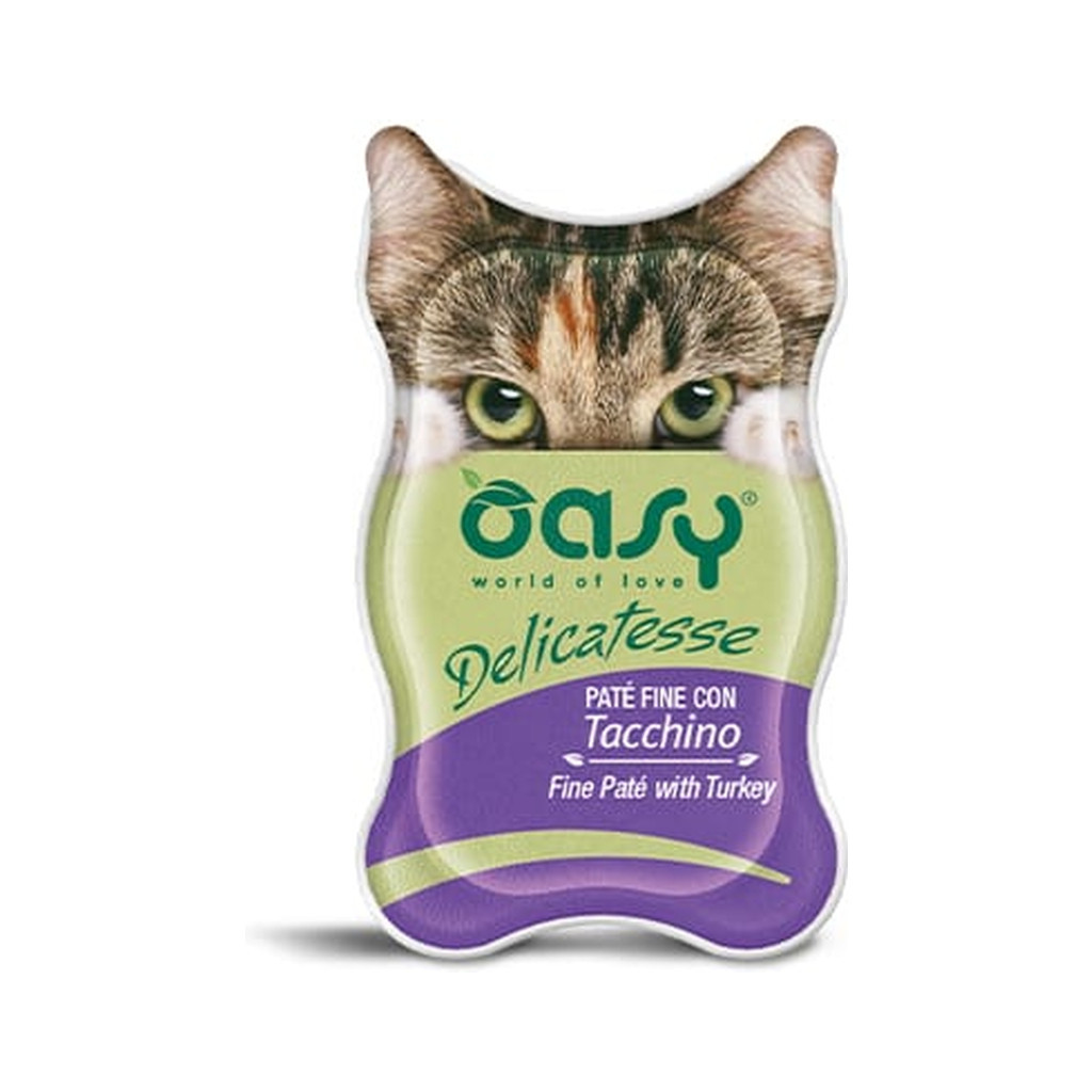 Паштет для котів OASY Adult з індичкою 85 г (8053017342221) - зображення 1