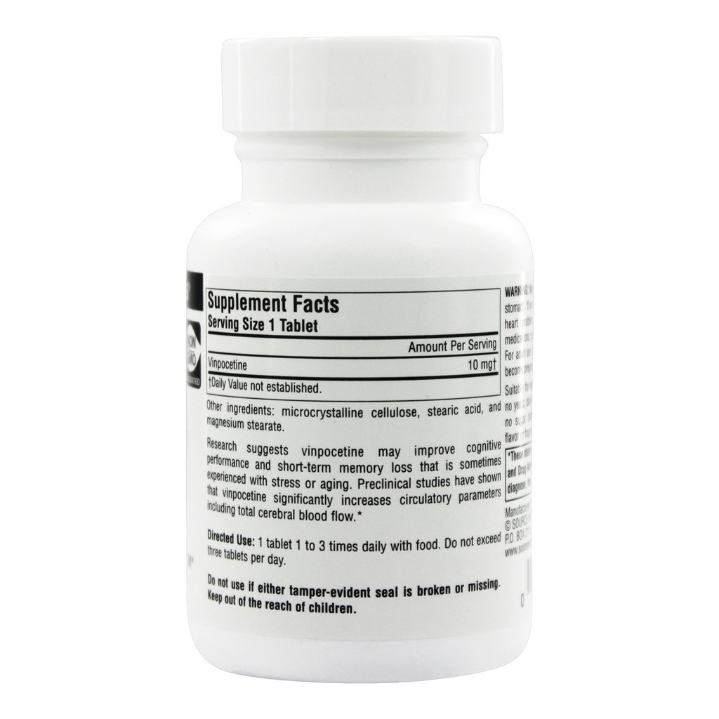 Вітамінно-мінеральний комплекс Source Naturals Вінпоцетин 10мг, 120 таблеток (SNS-01399) - зображення 2