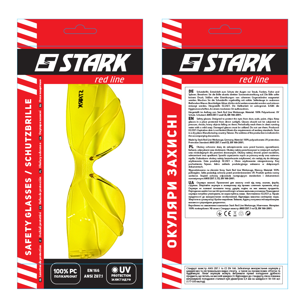 Захисні окуляри Stark SG-01Y жовті (515000002) - зображення 5