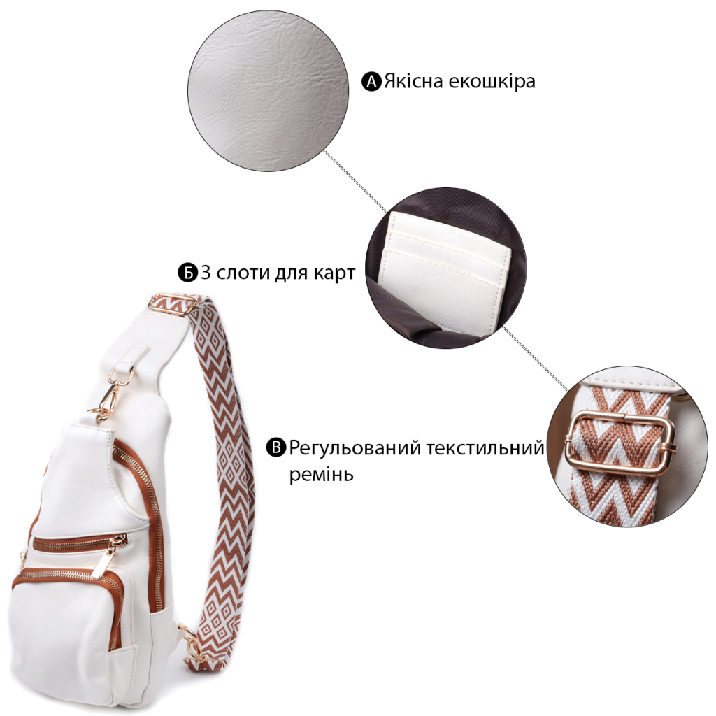 Сумка Vintage З екошкіри Біла (22752) - зображення 4
