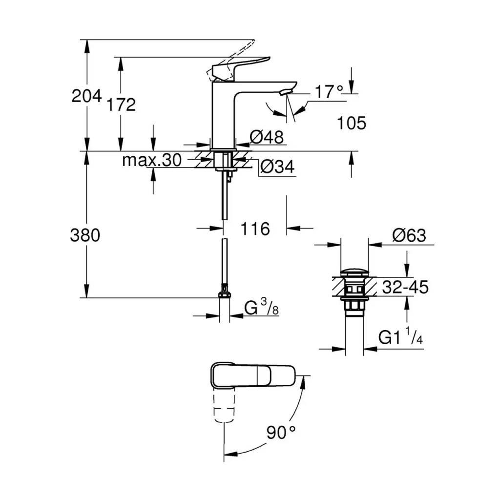 Змішувач Grohe QuickFix 1018362430 - изображение 5