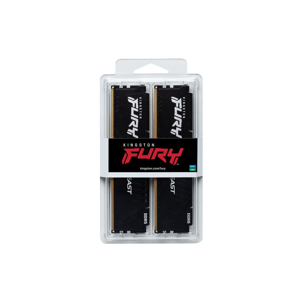 Модуль пам'яті для комп'ютера DDR5 32GB (2x16GB) 6000 MHz Beast Black XMP Kingston Fury (ex.HyperX) (KF560C30BBK2-32) - зображення 5