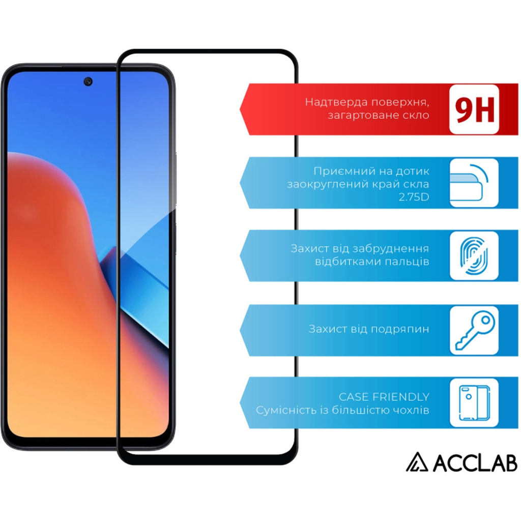 Скло захисне ACCLAB Full Glue Xiaomi Redmi 13 Black (1283126592904) - зображення 3