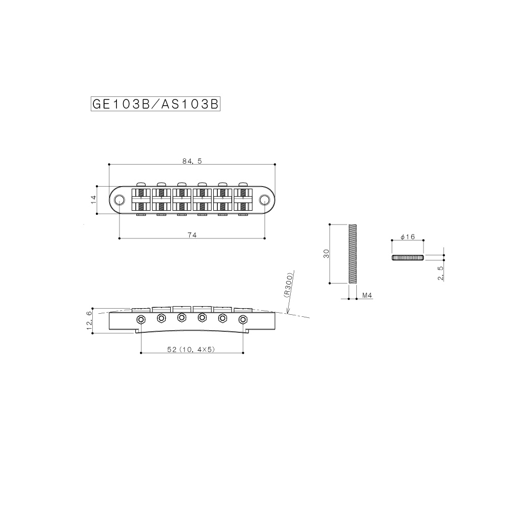 Бридж для гітари Gotoh GE103B CK - зображення 2
