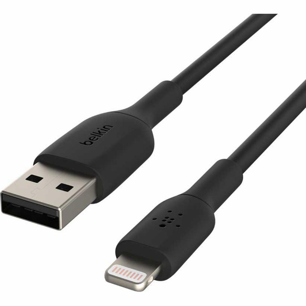 Дата кабель USB 2.0 AM to Lightning 1.0m PVC black Belkin (CAA001BT1MBK) - зображення 1
