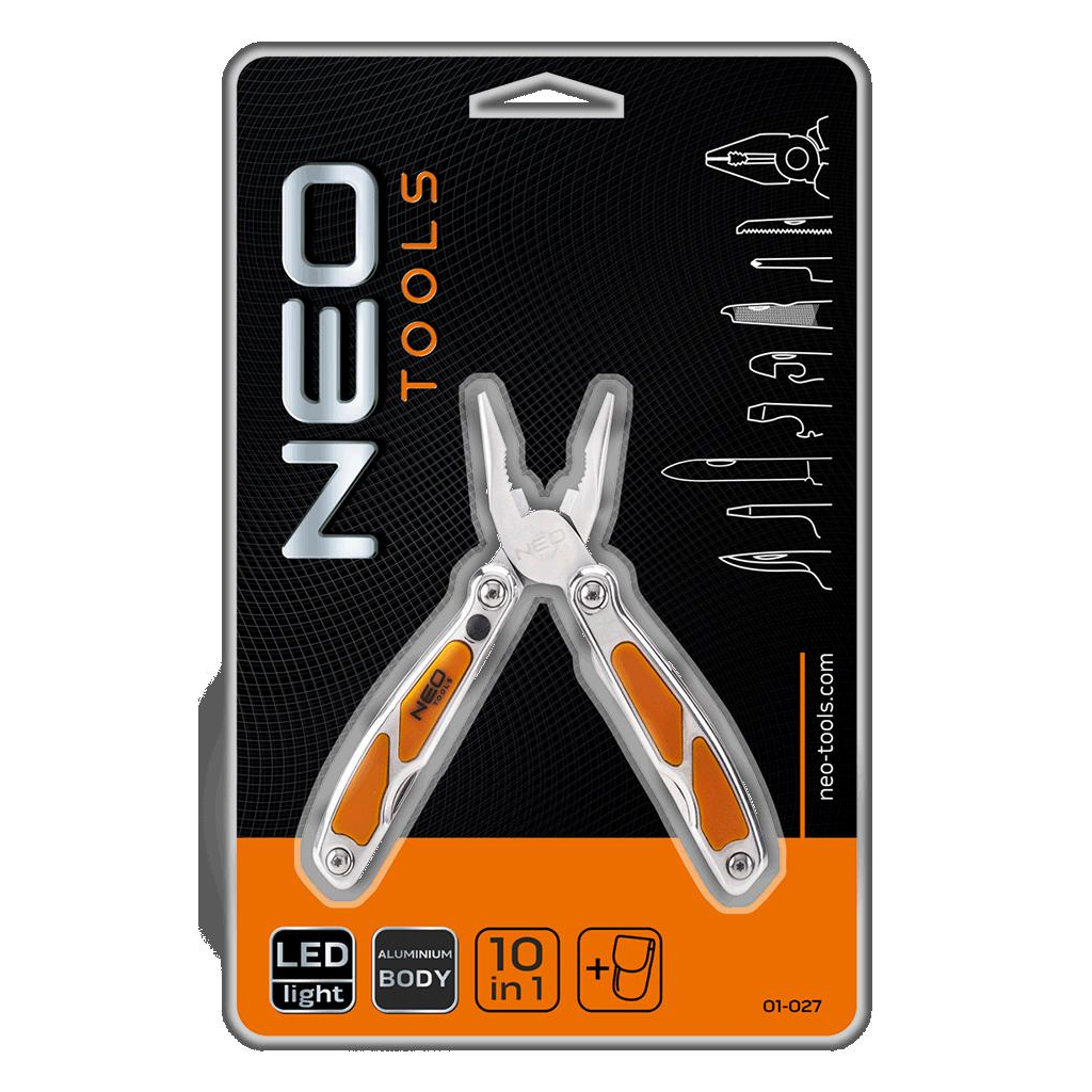 Мультитул Neo Tools mini, 10 елементів, з LED (01-027) - зображення 2