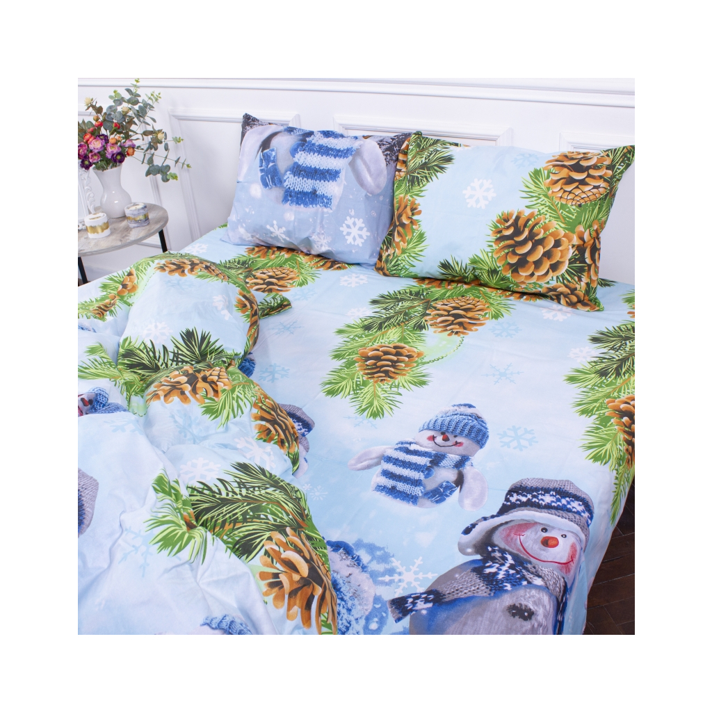 Простирадло MirSon Ranforce Elite Бязь Snowman 150x220 см (2200005567807) - зображення 1