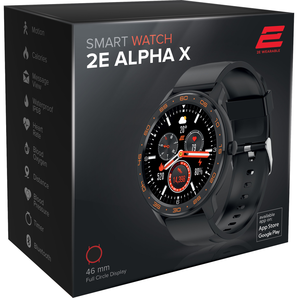 Смарт-годинник 2E Alpha X 46 mm Black-Orange (2E-CWW30BKOR) - зображення 3