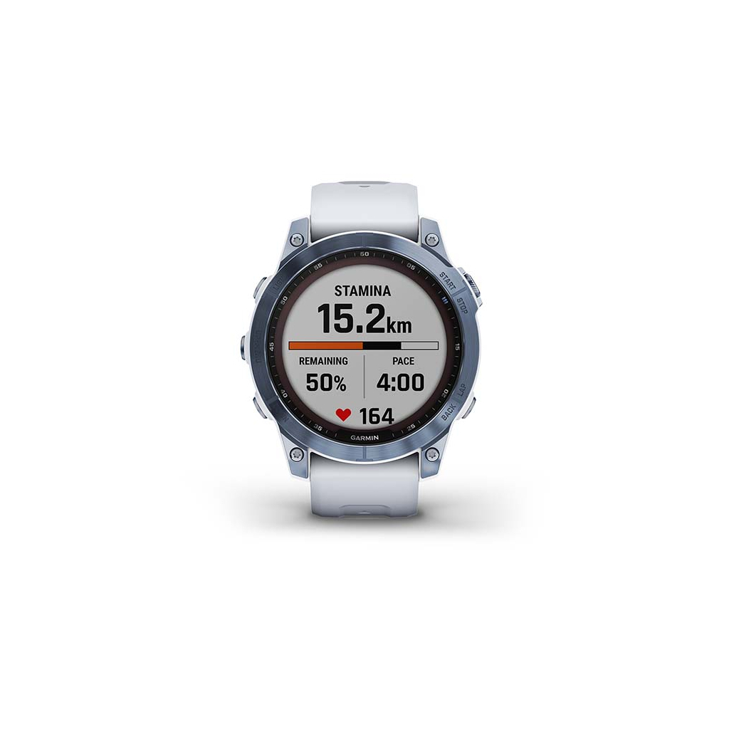 Смарт-годинник Garmin fenix 7 Sapph Solar, Mineral Blue Ti w/ Whitestone Band, GPS (010-02540-25) - зображення 6