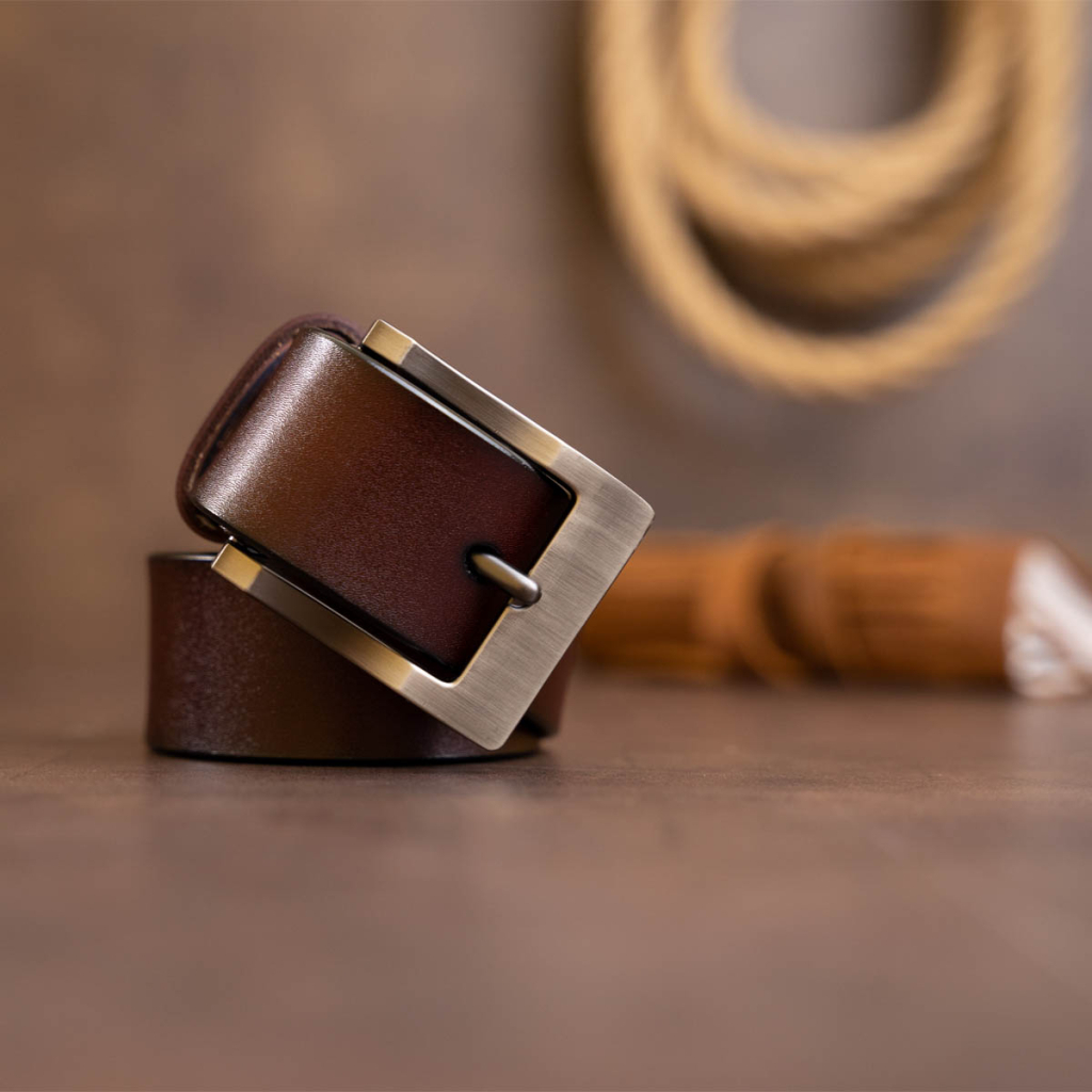 Ремінь Vintage Чоловічий з класичною пряжкою Коричневий (20357) - зображення 8