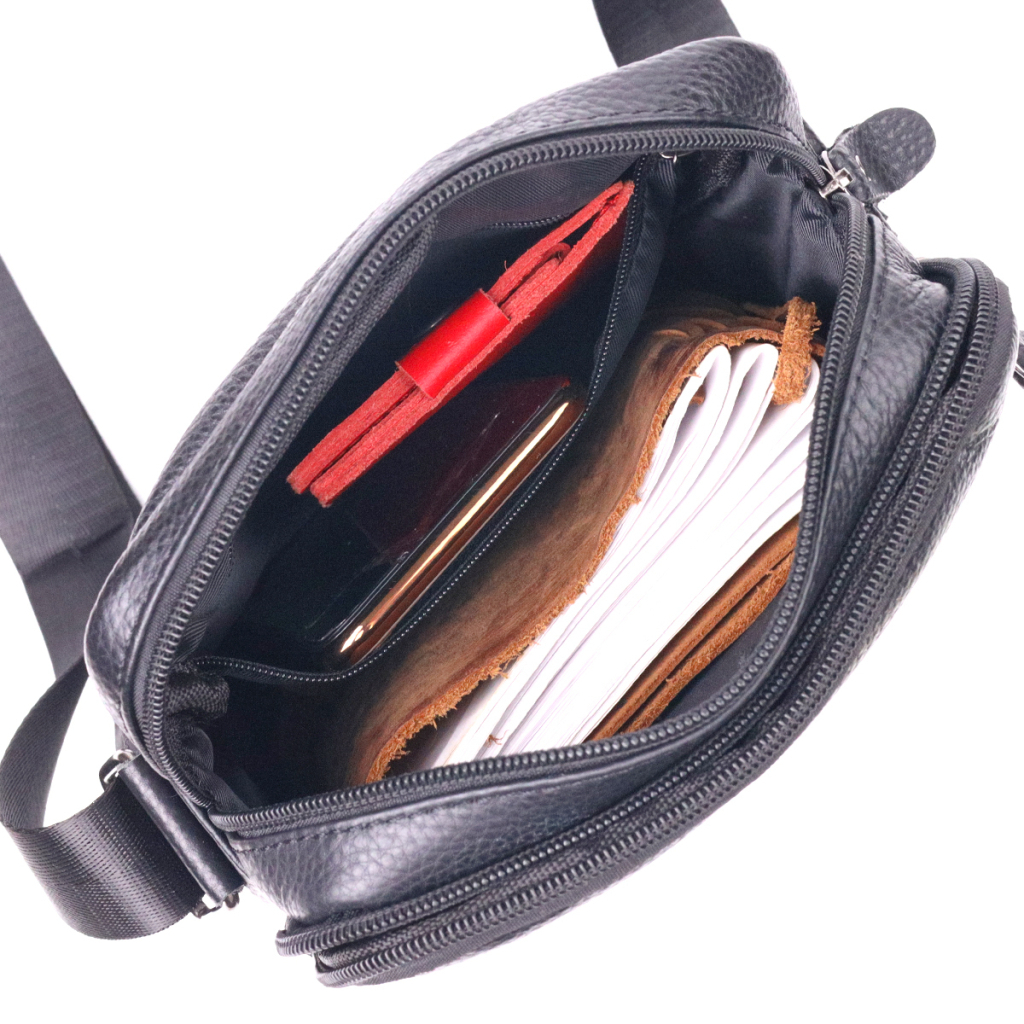 Сумка Vintage Чоловіча з натуральної шкіри Чорна (21291) - зображення 7