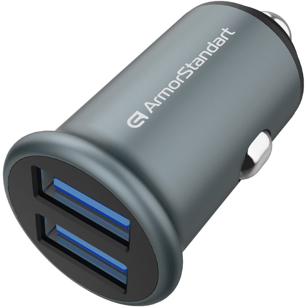 Зарядний пристрій Armorstandart Car 2xUSB QC3.0 Grey (ARM65438) - зображення 1