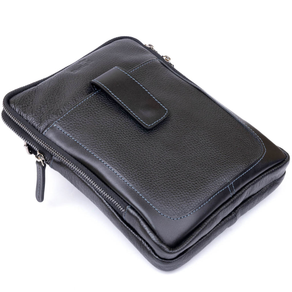 Сумка Shvigel На два відділення шкіряна Чорна (11283) - зображення 5