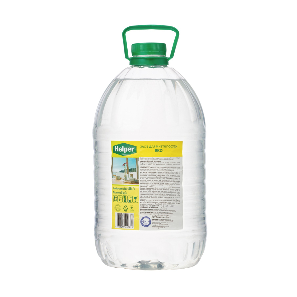 Засіб для ручного миття посуду Helper ЕКО 4.95 л (4823019010770) - зображення 1