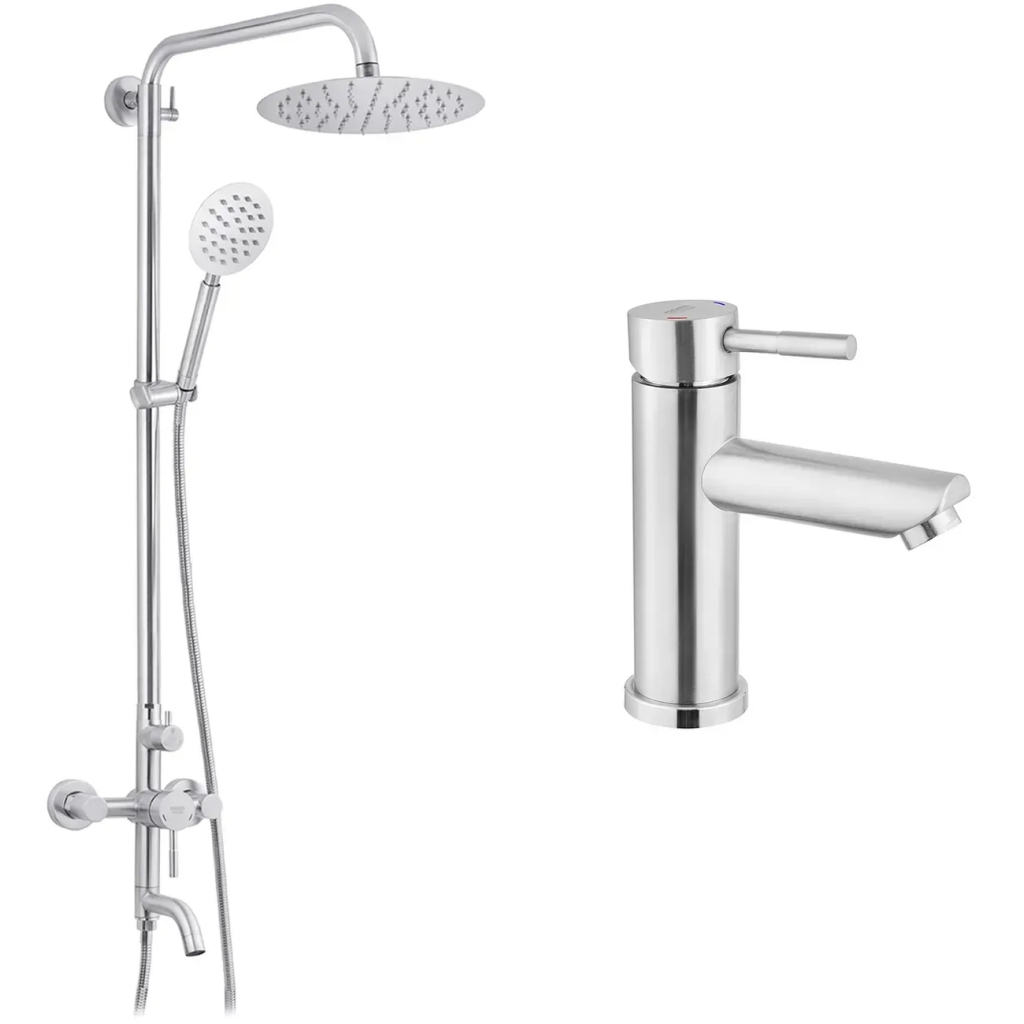 Душовий гарнітур Kroner Edelstahl Klassisch-ESG063 + змішувач Edelstahl Klassisch-ESG010 (CVS30204) - picture 1