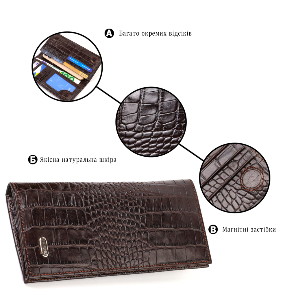 Гаманець Canpellini З натуральної шкіри Коричневий (21900) - зображення 4