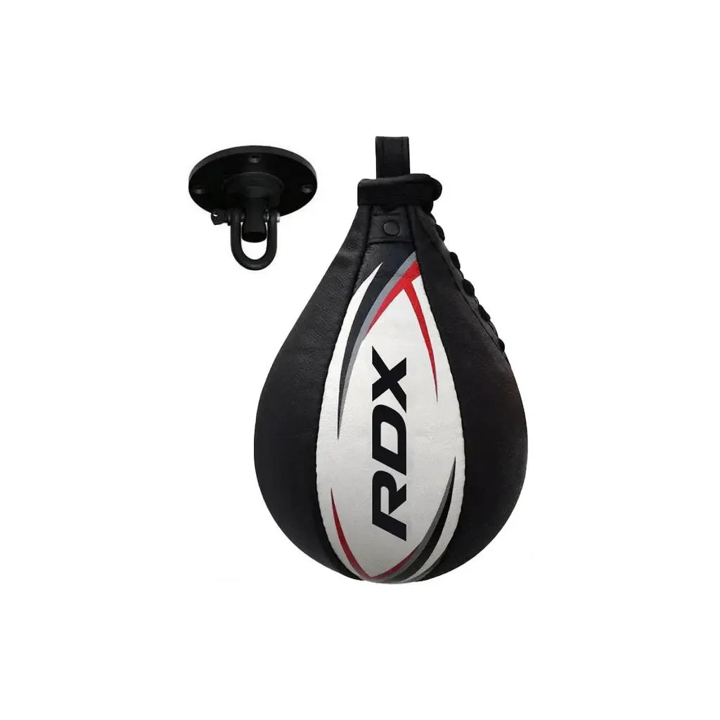 Груша боксерська RDX 2Y Boxing Speed Ball Leather Multi White/Red (2SBL-S2WR) - зображення 1