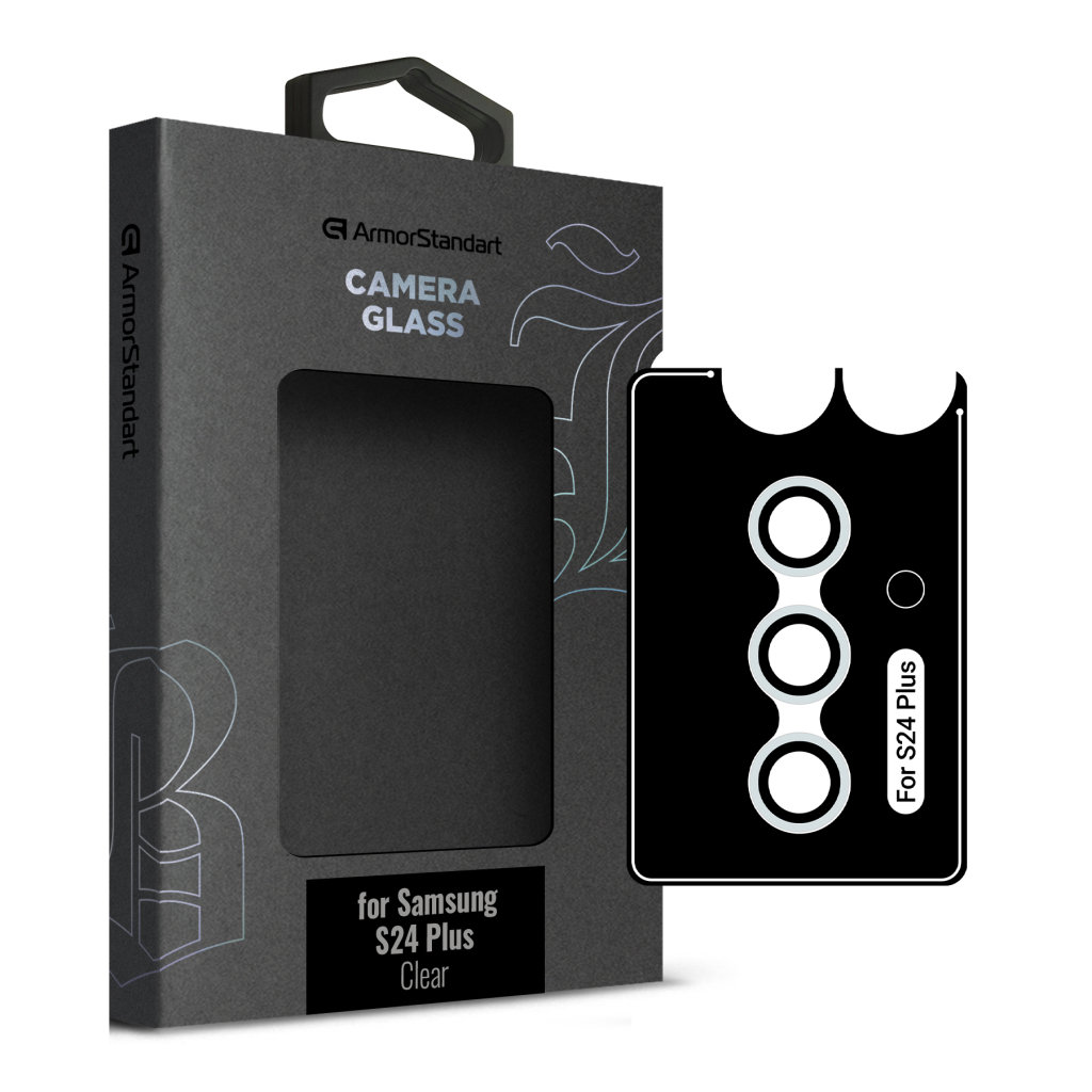 Скло захисне Armorstandart Camera glass Supreme Black Icon Samsung S24 Plus Clear (ARM76615) - зображення 1