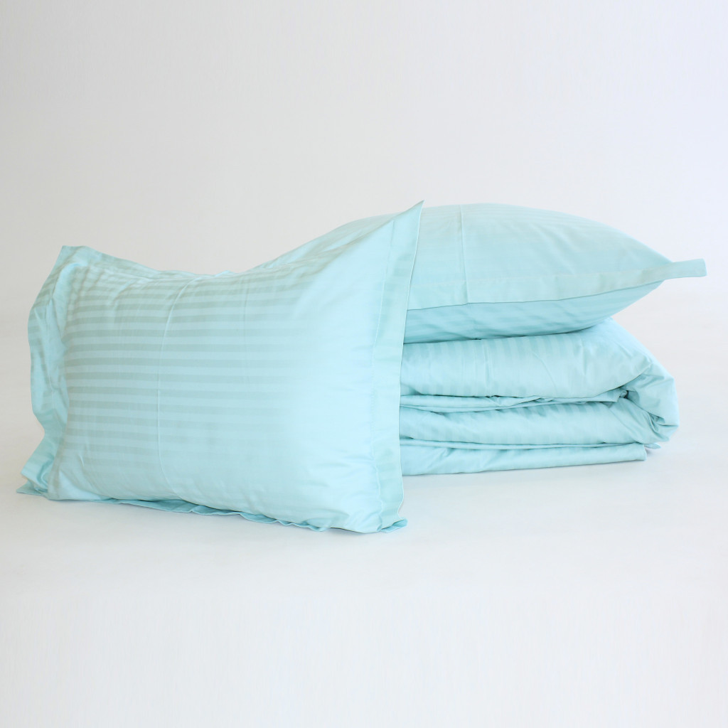 Постільна білизна MirSon Satin Stripe 30-0014 Mint 160х220 Сімейна (2200005252864) - зображення 8