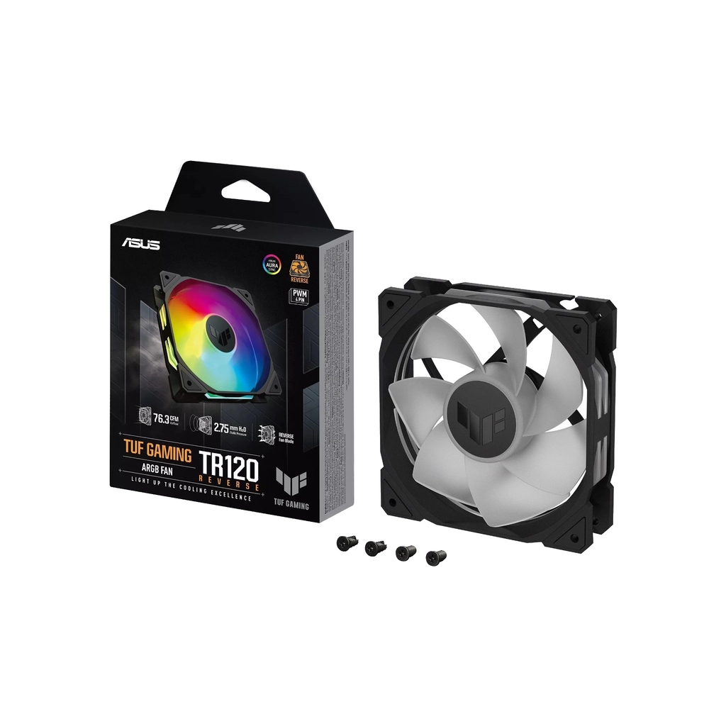 Кулер до корпусу ASUS TUF Gaming TR120 ARGB Reverse Black (90DA00D0-B09000) - зображення 7