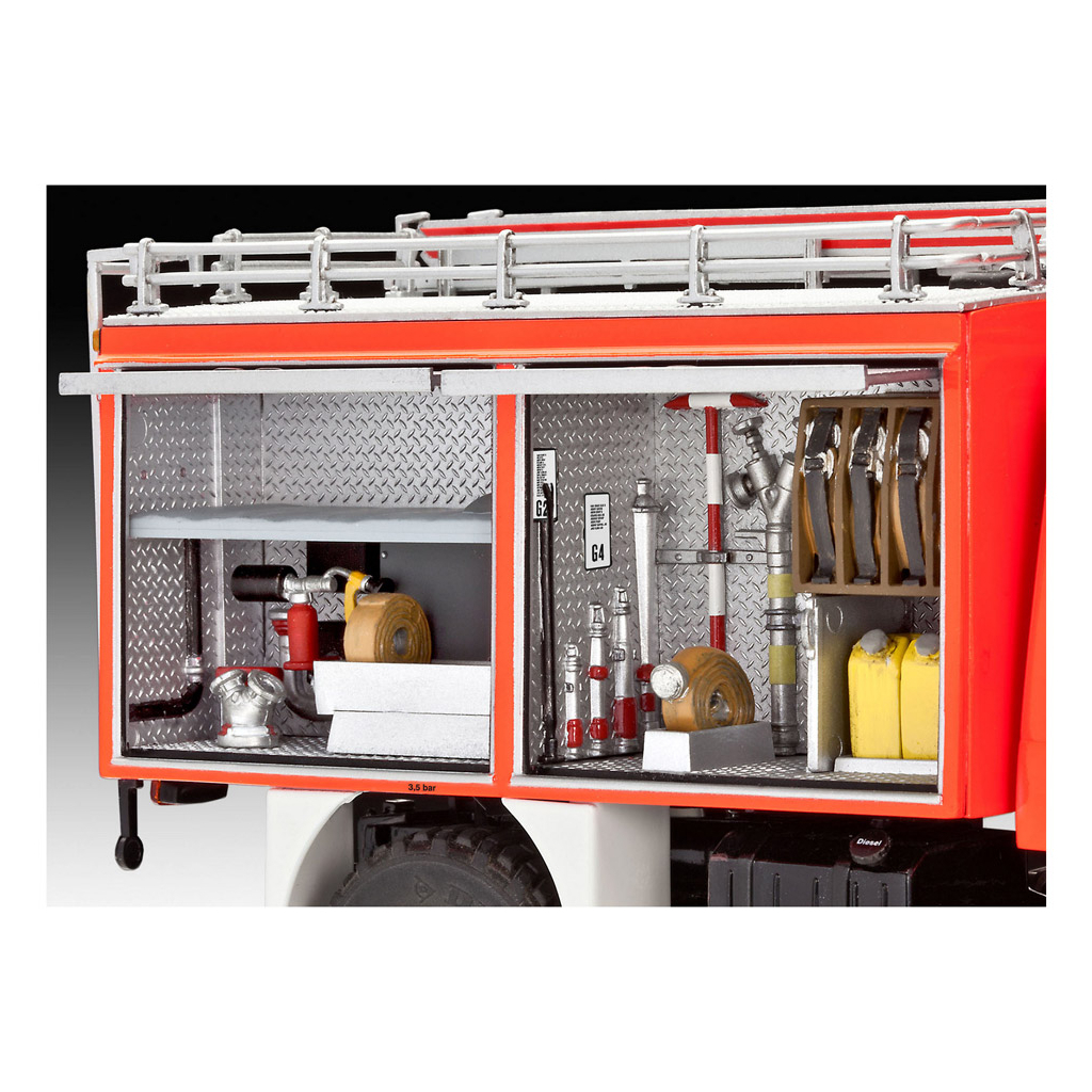 Збірна модель Revell Пожежна машина Unimog U1300L TLF 8/18 рівень 5 масштаб 1:24 (RVL-07512) - зображення 5